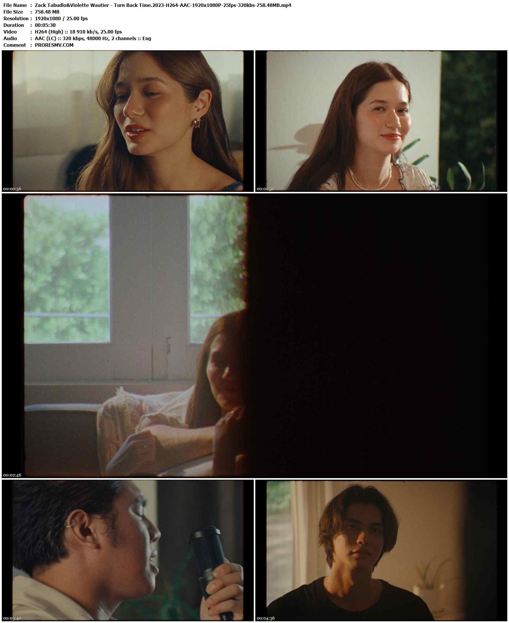 Zack Tabudlo&Violette Wautier - Turn Back Time.2023-H264-AAC-1920x1080P-25fps-320kbs-758.48MB官方MV_高清MV